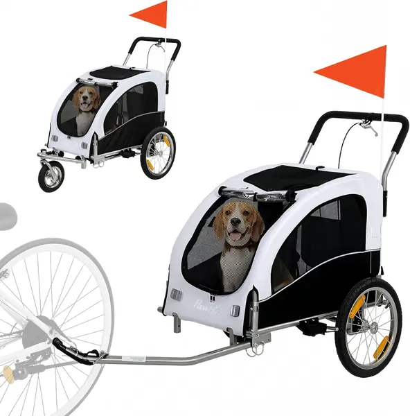 2-in-1 Hundeanhänger für Fahrrad Hundebuggy für kleine &…