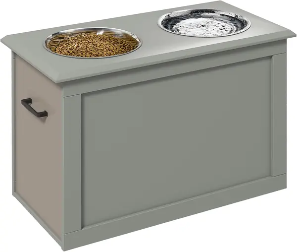 Erhöhter Hundenapf Futterstation Hunde Katzen 2 x 2000ml…