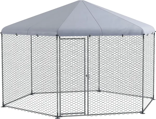 Freilaufgehege Hühnerstall 4 x 3,46 x 2,63 m Tür & Riegel…