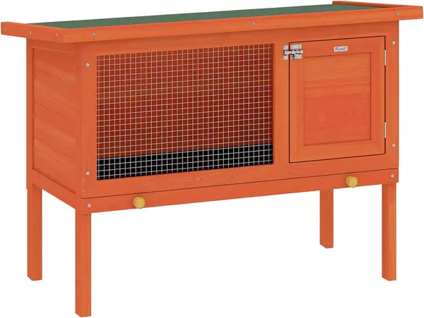 Hasenstall aus Holz Bitumendach für Kleintiere 90x45x65…