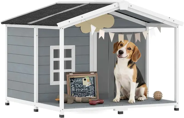 Hundehütte Wetterfestes Hundehaus Holz 103 x 107 x 83,5…