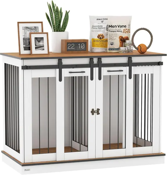 Hundekäfig Möbel mit Zweiraum-Option, 2 Türen Moderne…