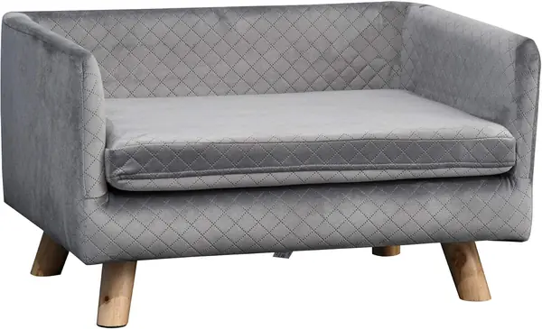 Hundesofa Erhöht, Rückenlehne, Kleine Hunde, 64x45x36 cm…