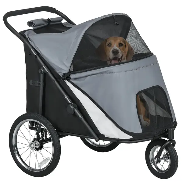 Hundewagen Hundebuggy mit Netzfenstern für Hunde bis 30…