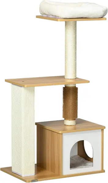 Kratzbaum 114cm Hoch Mehrstöckig Katzenbaum Katzen bis 5…