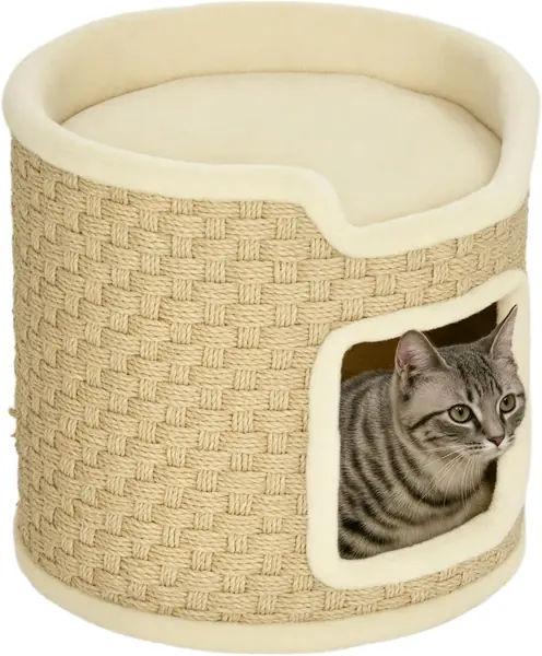 Kratztonne 37 cm Hoch Katzentonne mit Tür für Katze bis 5…